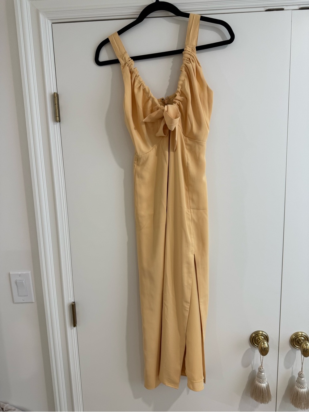 Abercrombie & Fitch Peach Midi Dress with Front Bow